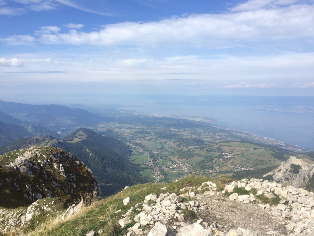 Départ de Bernex depuis la Fétiuère 1206 m, arrivée au sommet de la Dent d' Oche 2222 m par le col de Planchamp 1996 m, et retour par le col de Rebollion 1925 m. Observation : bouquetins.  