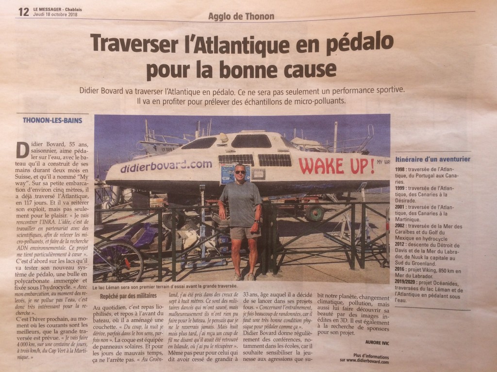 Article dans le Messager du 18 octobre.