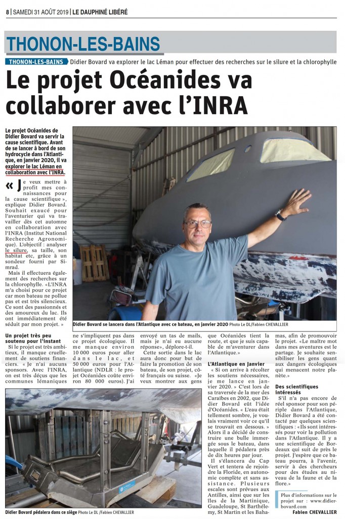 Article dans le Dauphiné Libéré. 