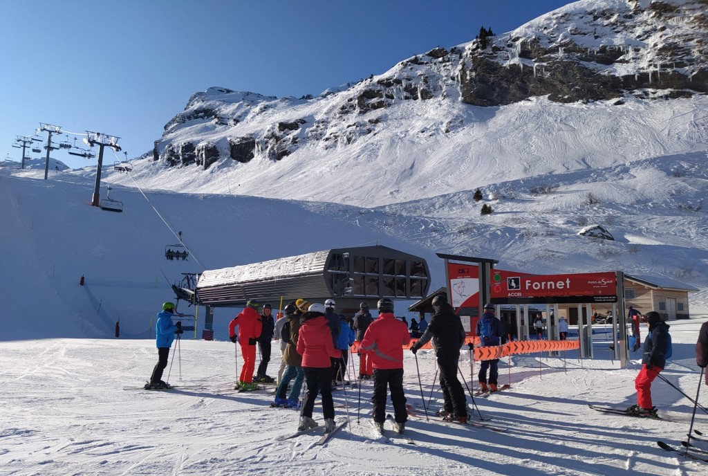 Saison d'hiver 2019/20 au télésiège du Fornet sur les hauteurs d'Avoriaz.