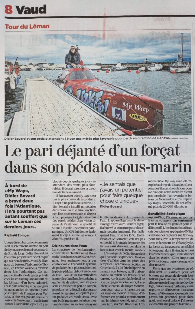 Article sorti dans le 24 heures (CH).